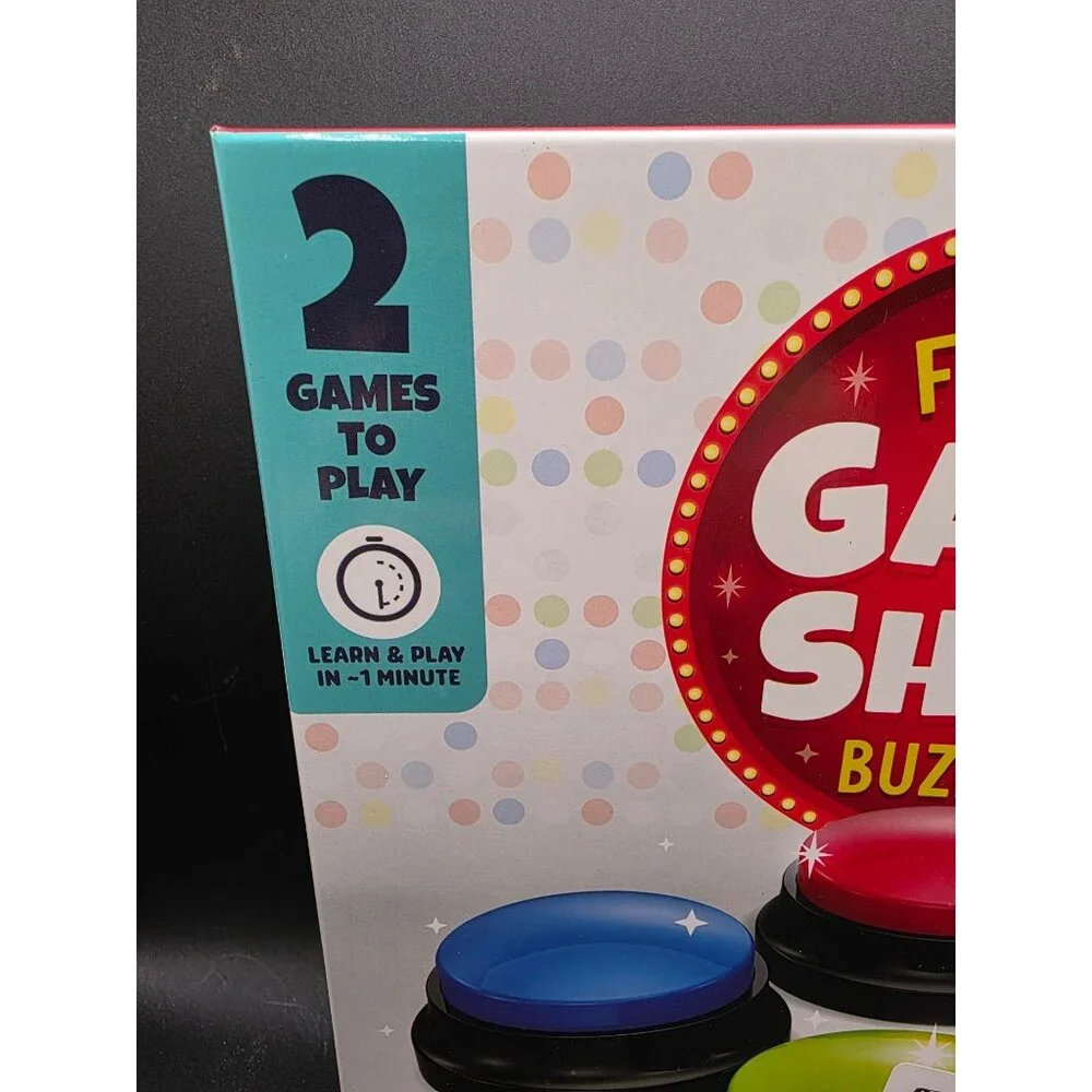 Family Game Show Buzzers 2-Game Set For Kids & Adults Includes 4 Buzzers Ages 4+
